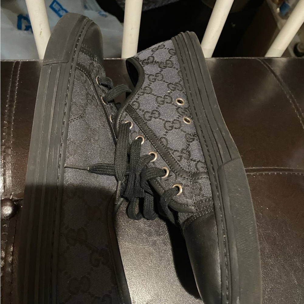 Gucci Men's Dark Gray Canvas Sneakers